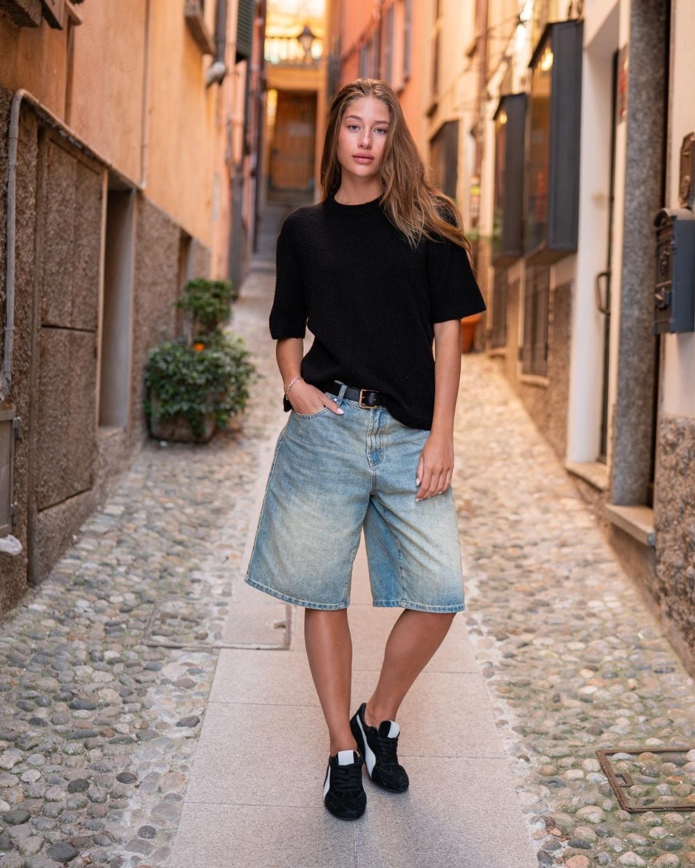 Knitted t-shirt Black | Skagen - clothing.dk